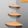 Yankario Corner Wall Shelf Set of 3, Solid Beech Wood Floating Shelves