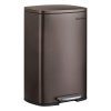"SONGMICS 13.2 Gallon Kitchen Trash Can - Brown with Soft-Closure Lid, Stylish and Functional Design