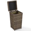 Stylish and Durable UV Resistant Outdoor Wicker Trash Bin with Detachable Lid for Easy Waste Disposal