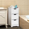 Tangkula Floor Cabinet, 3 Drawers Wooden Storage Cabinet