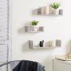 MyGift Wall Mounted Wood U-Shaped Floating Shelves