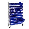 Seville Classics Commercial 8-Tier UltraZinc/Blue NSF 24-Bin Rack Storage