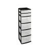HOMZ Plastic 6 Drawer Medium Storage Tower, Black Frame