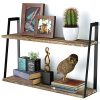 SRIWATANA 2-Tier Floating Wall Mount Shelves Book Shelves
