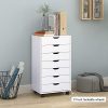DEVAISE 7-Drawer Mobile Cabinet for Office & Closet in White