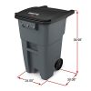 Heavy-Duty 50-Gallon Rubbermaid BRUTE Rollout Trash Can with Durable Wheels for Easy Mobility