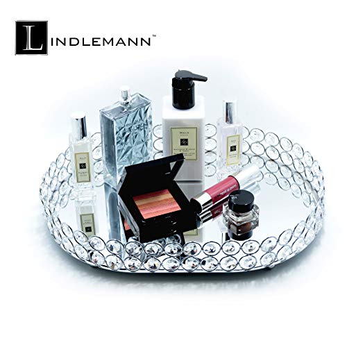 Lindlemann Mirrored Crystal Vanity Tray - Ornate Decorative Tray for Perfume