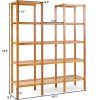 COSTWAY Bamboo Utility Shelf Bathroom Rack Plant Display Stand