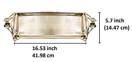 Decozen The Wild Flower Glass Bath Tray Silver Plated and Gold Finished