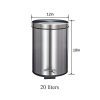 Elegance in Function: DBAL 20-Liter Stainless Steel Round Trash Can with Lid