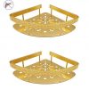 StrongTools Bathroom Shower Shelf Golden Corner Wall Mounted