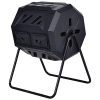 SPP12 43 Gallon Organic Black Cask Compost Bin Lifetime Rotary Composter