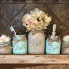 Ball Mason Jar BATHROOM ULTIMATE SET Antique WHITE Tray