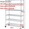 76"(H) x 48"(L) x 18"(D) Chrome NSF Wire Shelving Unit Commercial Heavy Duty