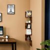 VASAGLE Corner Shelf, 5-Tier Floating Wall Shelf with Zigzag Design