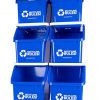 6 Pack of Bins - Blue Stackable Recycling Bin Container