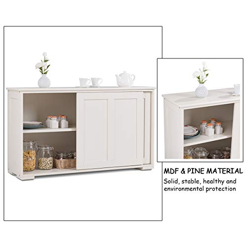 Costzon Kitchen Storage Sideboard, Antique Stackable Cabinet