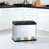 Organize It All 3 Compartment Step-On 45 Liter Recycling Trash Can