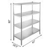 Stainless Steel Shelving Units: Heavy-Duty 4-Tier Storage Solution for Kitchen, Office, and Garage