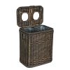 The Basket Lady Wicker Drop-in Divided Recycling Basket