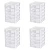 STERILITE Small 5 Drawer Unit Case of 4, White