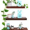 Modern Cottage Floating Shelves Wood with Rustic Walnut Varnish