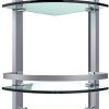 Vdomus Bathroom Tempered Glass Corner Shelf, 2 Tier Shower Shelve