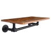 OROPY Wall Mount Floating Shelves with Industrial Pipe Hanging Rail Brackets