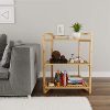 BAMFOX Bamboo Bookshelf,Bookcase and Storage Shelf with 3 Tiers