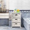 Giantex Storage Drawer Units W/ 3 Fabrics Storage Drawers and Wood Frame