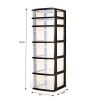 HOMZ Plastic 6 Drawer Medium Storage Tower, Black Frame