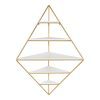 Kate and Laurel Melora Modern Corner Wall Shelf with Gold Frame