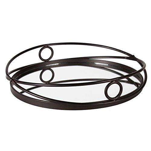 Kate and Laurel Delray Bronze Metal Mirrored Round Decorative Tray