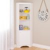Prepac Elite Home Corner Storage Cabinet Tall 1-Door, White