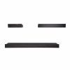 Coismo Set of 3 Multi length Floating Shelves, Coffee