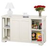 Yaheetech Antique White Sliding Door Buffet Sideboard Stackable Cabinets