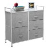 KingSo Fabric 5 Drawer Dresser Storage Tower Organizer Unit