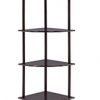 5-Shelf Corner Bookshelf Cappuccino