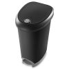 Sterilite 12.6 Gallon Locking StepOn Wastebasket, Black
