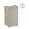 Suncast 30-33 Gallon Deck Patio Resin Garbage Trash Can Hideaway