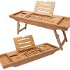 Bamboo Bathtub Tray & Bed Laptop Desk with Foldable Legs