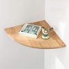 Wooden Corner Shelf,1 Pcs Sunlife Round End Hanging Wall