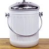 Indoor Kitchen Stainless Steel Compost Bin - White
