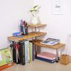 Olive Desktop Organizer Office Kitchen Corner Shelf Unit Adjustable Bamboo