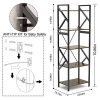 DEWEL 5-Shelf Bookshelf Vintage Industrial Rustic Bookshelf Rack