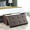 SONGMICS 30 Inches Faux Leather Folding Storage Ottoman Bench