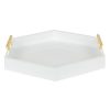 Kate and Laurel Lipton Hexagon Decorative Tray with Polished Metal Handles