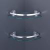 KES Aluminum Glass Shelf Bathroom Bath Corner Caddy Basket Storage