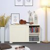 Yaheetech Antique White Sliding Door Buffet Sideboard Stackable Cabinets