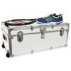 Seward Trunk Footlocker Trunk with Nickel Trim, White